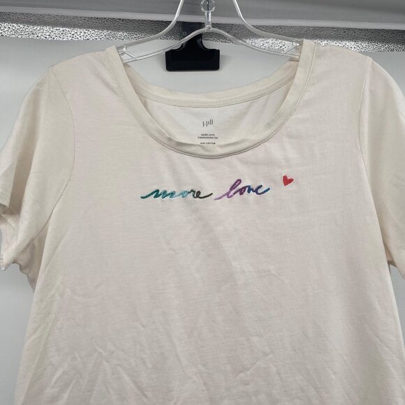 J.Jill Womens More Love Compassion Tee Embroidered Size Medium - Picture 2 of 8